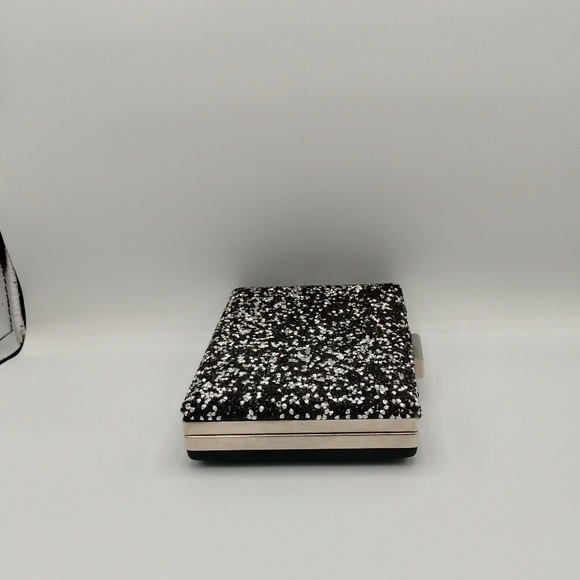 Women's black glitter clutch bag - Picture 8 of 13